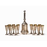 An Elegant Silver-Liquor Set for 12 People, Estonia, c. 1920-40 48 zolotnik, silver, cast, engraved,