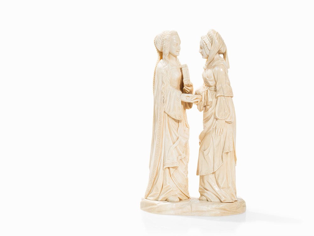 Visitation, Carved Ivory Double Figure, Germany, 19th Century Ivory, carvedPresumably Germany,