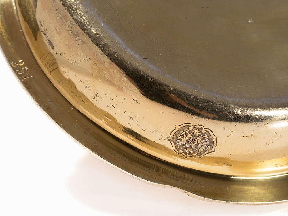 A Silver-Gilt Bowl with Russian Arms, St. Petersburg, 1858 84 zolotnik silver, gilt, cast, die- - Image 3 of 14