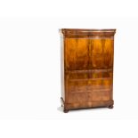 A Biedermeier-Secrétaire à Abattant, Germany, 1st H 19th C Softwood body, walnut, veneered and