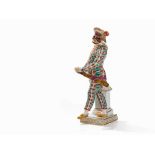 Meissen, Harlequin from the Commedia Dell‘arte, 1978Porcelain, polychrome painting, parcel-