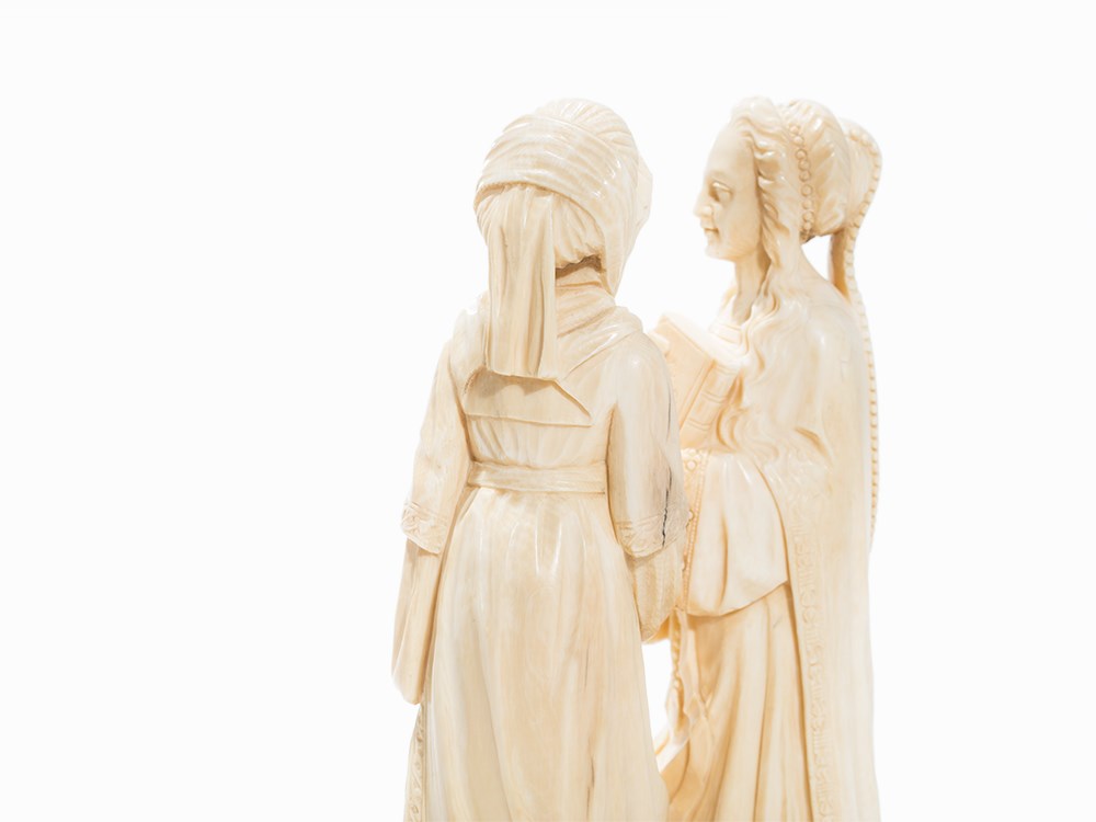 Visitation, Carved Ivory Double Figure, Germany, 19th Century Ivory, carvedPresumably Germany, - Image 10 of 11