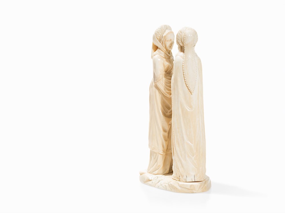 Visitation, Carved Ivory Double Figure, Germany, 19th Century Ivory, carvedPresumably Germany, - Image 8 of 11