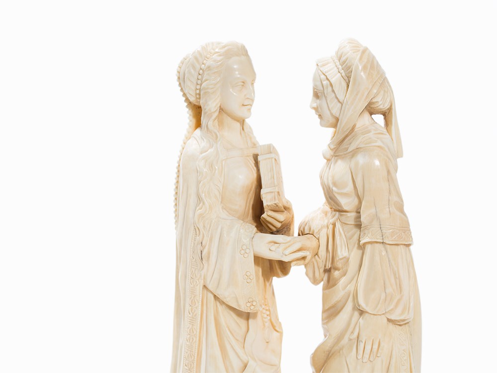 Visitation, Carved Ivory Double Figure, Germany, 19th Century Ivory, carvedPresumably Germany, - Image 2 of 11