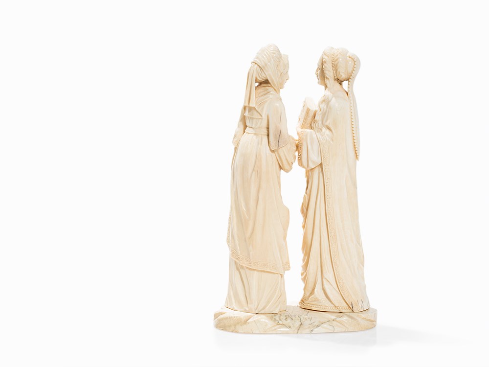 Visitation, Carved Ivory Double Figure, Germany, 19th Century Ivory, carvedPresumably Germany, - Image 9 of 11