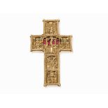 An Orthodox Reliquary Cross, France, Late 19th Century BrassFrance, late 19th century, in the manner