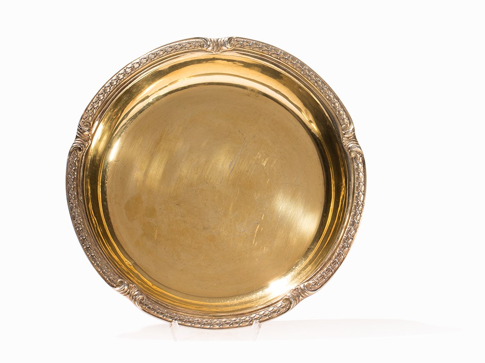 A Silver-Gilt Bowl with Russian Arms, St. Petersburg, 1858 84 zolotnik silver, gilt, cast, die-