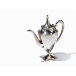 A Silver Coffee Pot, Barbour, Hartford, USA c. 1900 Sterling silver wrought and chased; ivory