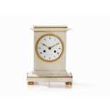 Empire Mantel Clock with White Marble, Dubuc, France, c. 1800 White marble, bronze, gold-plated,