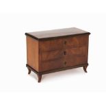 A 'Biedemeier' Miniature Commode, Germany, 1st Half 19th C Softwood body, mahogany, veneered,