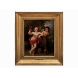 Traugott Leberecht Pochmann attr., Cupid and Bacchus, c. 1822 Oil on woodGermany, circa 1822Traugott