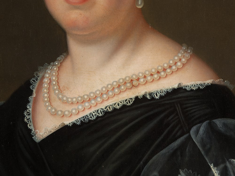 Franz Seraph Stirnbrand, Portrait of a Lady, Germany, 1834 Oil on canvasGermany, 1834Franz Seraph - Image 3 of 9