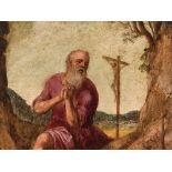 St. Jerome, Italy, Oil Painting, 17th Century Oil on copperItaly, 17th centuryDimensions: 27.5 x