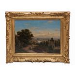 J. Wetzel, Oil Painting, View of a River Landscape, 1858 Oil on canvasGermany, 1858J. Wetzel –