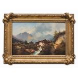 Oil Painting, Mountain Landscape with Water Mill, 1881 Oil on canvas Presumably Austria, 1881