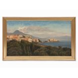 Charles Désiré Berthold-Mahn, Bay of Naples with the Vesuvius Oil on canvas on woodFrance, c.