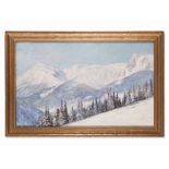 Fritz Erler, Oil on Canvas, The Snowy Rax Alps, c. 1900Oil on rough canvasGermany, c. 1900Fritz