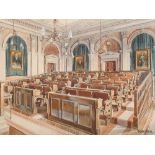 Erwin Pendl (1879-1945), Watercolor, Vienna Stock Exchange 1907Watercolor on laid paper Austria,