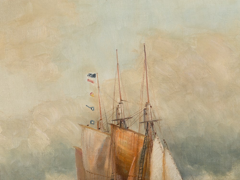 Alfred Jensen (1859-1935), Sailboat with Tug, circa 1900 Oil on canvasDenmark/Germany, circa - Image 12 of 14