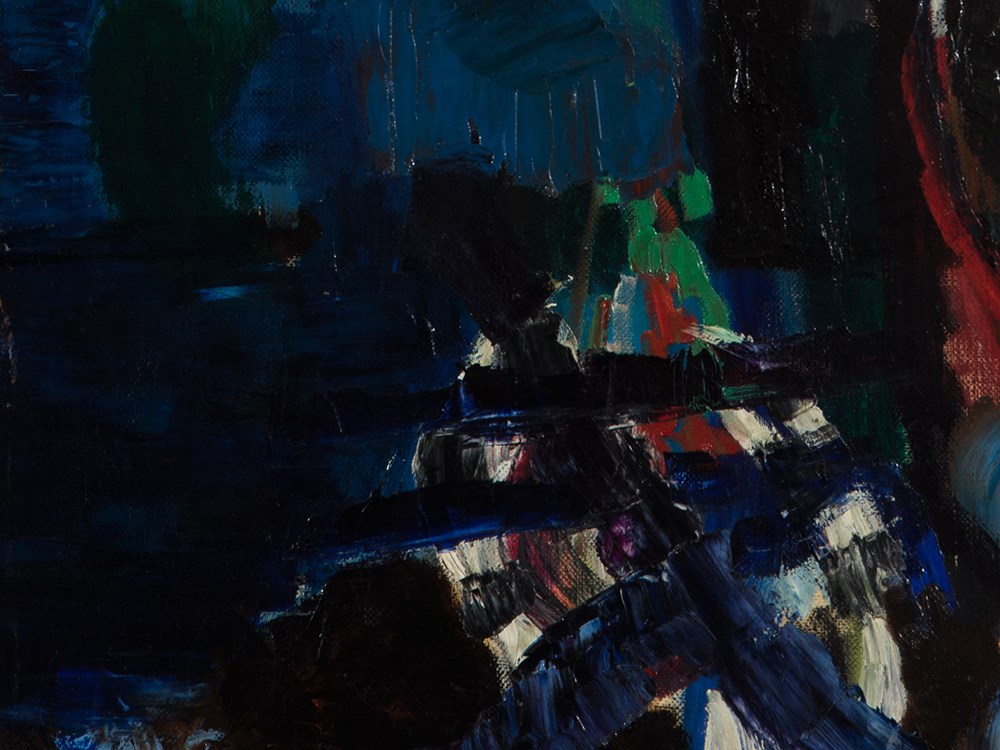 Bruno Cassinari (1912-1992), Notturno, Oil Painting, Italy, ‘59 Oil on canvasItaly, 1959Bruno - Image 2 of 10