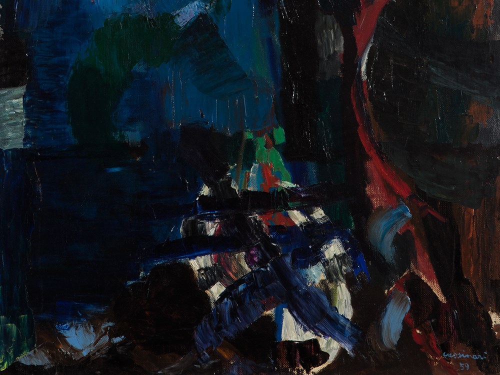Bruno Cassinari (1912-1992), Notturno, Oil Painting, Italy, ‘59 Oil on canvasItaly, 1959Bruno - Image 4 of 10