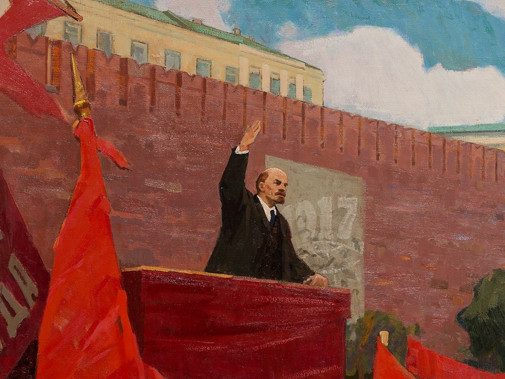 Porfiriy Matveyev Mishenko (b. 1918), Lenin’s Speech, 1970 Oil on canvasUkraine, 1970Porfiriy - Image 4 of 9