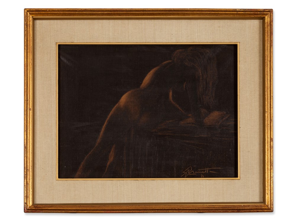 Mascetti, Oil Painting, Sensual Nude from Behind, Italy, 1971 Oil on canvas Italy, 1971 Signed and - Image 2 of 9