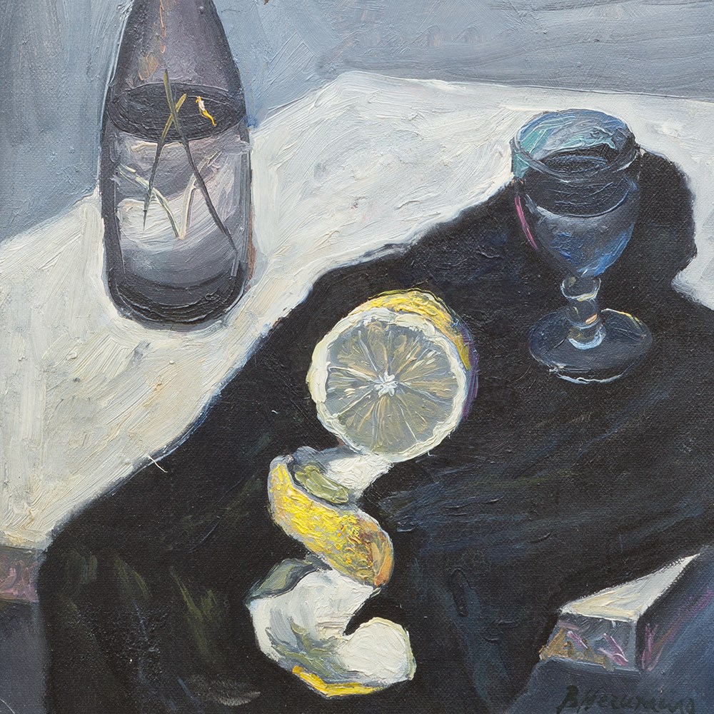 Vasilij Kirillovic Necitajlo, Still Life with Lemon, c. 1960 Oil on hardboard Russia, around 1960 - Image 7 of 7