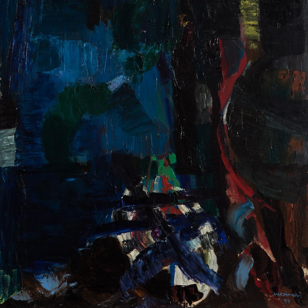 Bruno Cassinari (1912-1992), Notturno, Oil Painting, Italy, ‘59 Oil on canvasItaly, 1959Bruno - Image 10 of 10