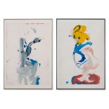 Michael Meyer, Two Abstract Nudes, Germany, 1982 Gouache on cardboardGermany, 1982Michael Meyer (