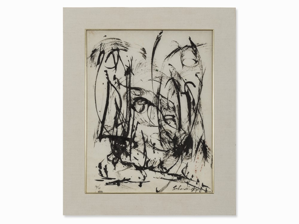 Alexander Schawinsky, Ink, Abstract Composition, USA, 1956Ink on paperUSA, 1956Xanti Alexander - Image 3 of 19