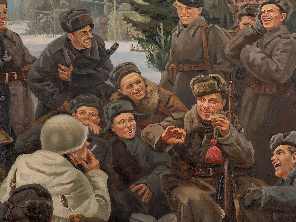 Rest after the Battle, Painting, presumably 1950s Oil on canvas, sewn togetherSoviet Union, - Image 5 of 11