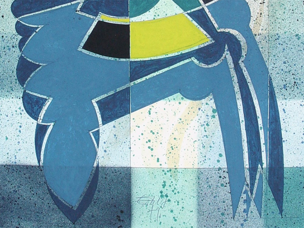 Two Abstract Compositions by Wladimir Erlebach, 1978/79Mixed technique, partly spray technique, on - Image 8 of 9