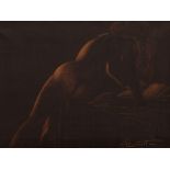 Mascetti, Oil Painting, Sensual Nude from Behind, Italy, 1971 Oil on canvas Italy, 1971 Signed and