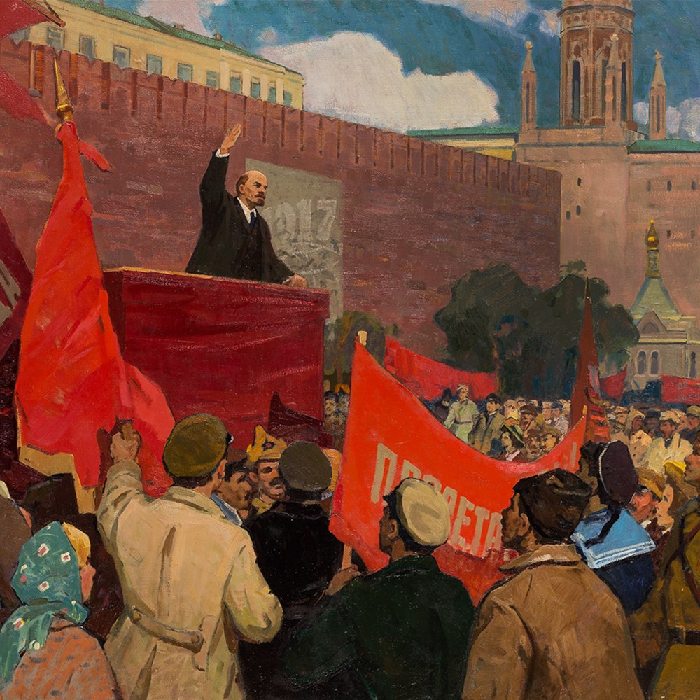 Porfiriy Matveyev Mishenko (b. 1918), Lenin’s Speech, 1970 Oil on canvasUkraine, 1970Porfiriy - Image 9 of 9