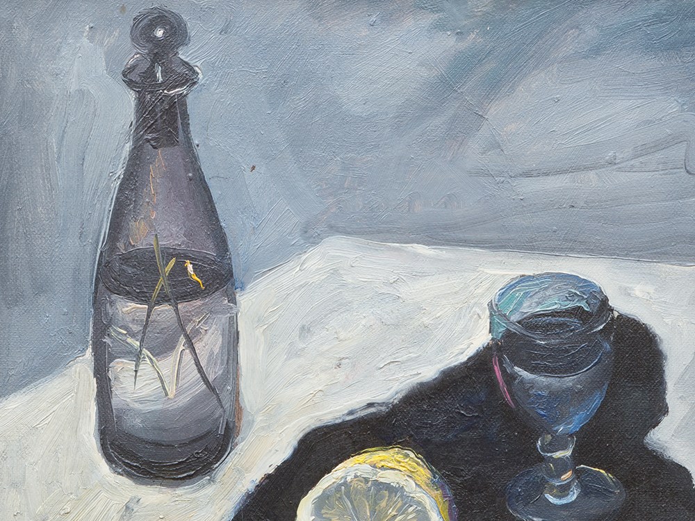 Vasilij Kirillovic Necitajlo, Still Life with Lemon, c. 1960 Oil on hardboard Russia, around 1960 - Image 4 of 7