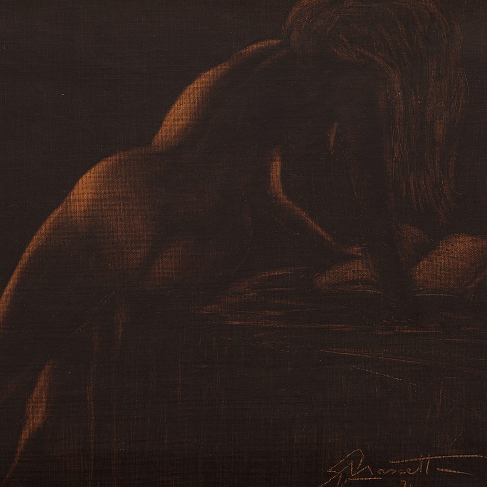 Mascetti, Oil Painting, Sensual Nude from Behind, Italy, 1971 Oil on canvas Italy, 1971 Signed and - Image 9 of 9