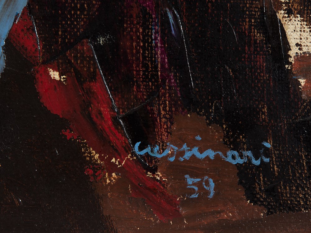 Bruno Cassinari (1912-1992), Notturno, Oil Painting, Italy, ‘59 Oil on canvasItaly, 1959Bruno - Image 3 of 10