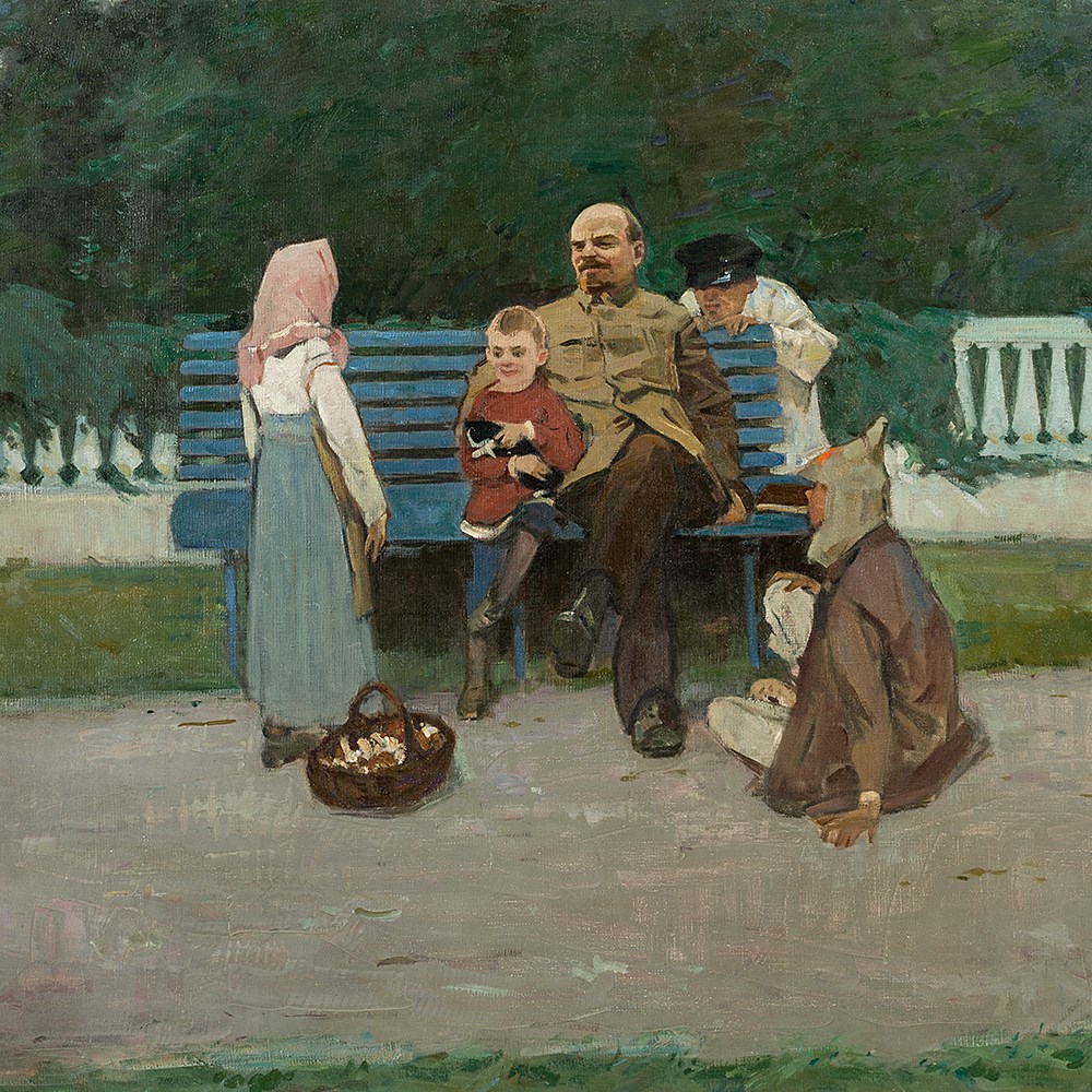 Viktor Grigorevich Sevastyanov, Lenin in the Park, 1950sOil on canvasUSSR, presumably mid-20th - Image 9 of 9