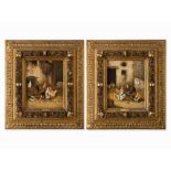 R. Clauser, Chicken yard, Pair of Paintings, Early 20th C. 2 paintings, oil on canvasGermany,