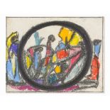 Adolf Hölzel (1853-1934), Figures in a Circle, Pastel, c. 1930Pastel and graphite on brown