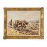 Julius Seyler Attib., Ploughing Farmer, Painting, 20th C. Oil on artist’s boardGermany, 1st half