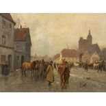 Georg Karl Koch (1857-1931), Street Scene, Painting, 20th C.Oil on canvasGermany, early 20th