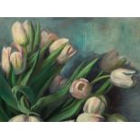 Ernst Honigberger (1885-1974), Tulpen, Gemälde, um 1930  Öl auf HartfaserplatteDeutschland, um