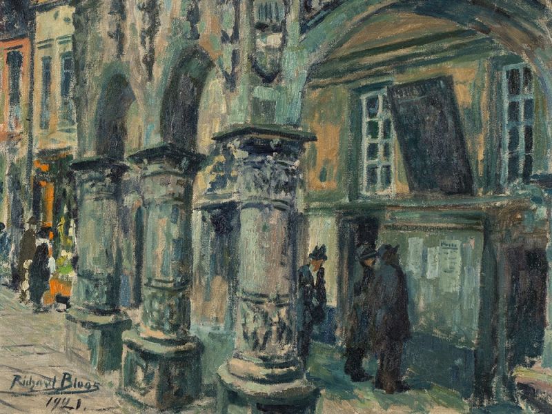 Richard Bloos (1878-1956), Stadtweinhaus in Münster, Öl, 1921  Öl auf Leinwand Deutschland, 1921