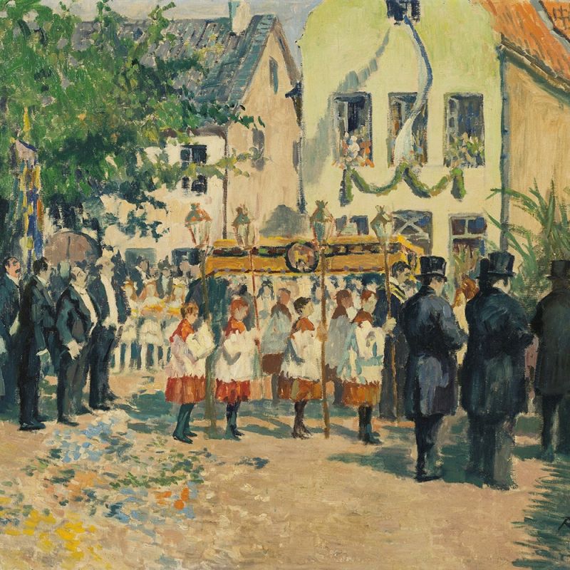 Richard Bloos (1878-1956), Fronleichnamsprozession, Öl, 1922 Öl auf Leinwand, - Image 11 of 11