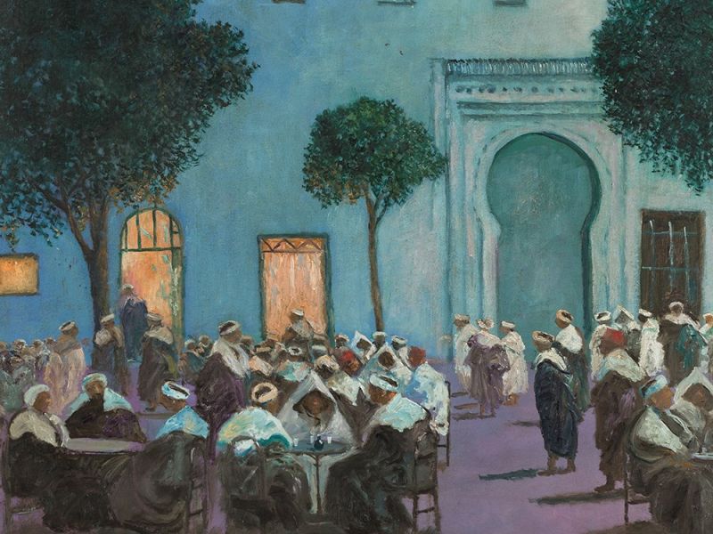 Mariano Bertuchi (1885-1955), Orientalische Szene, nach 1920  Öl auf Karton, aufgezogen auf Holz