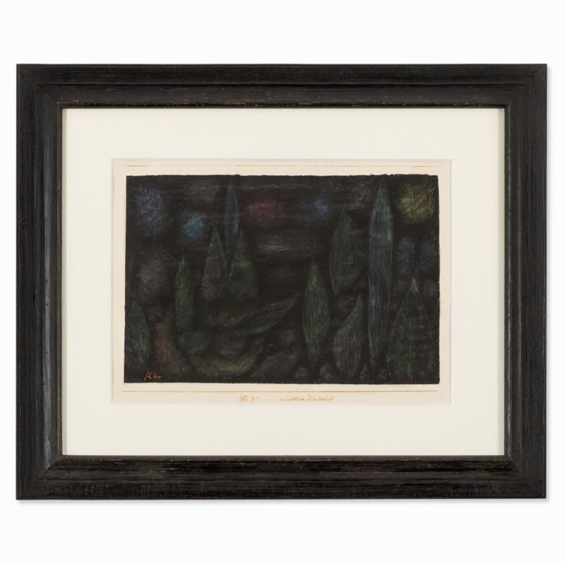 Paul Klee (1879-1940), Nächtliche Landschaft, Farbstift, 1937 Farbstiftzeichnung auf schwarz - Image 11 of 11