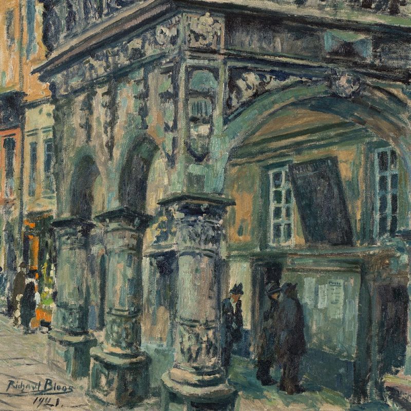 Richard Bloos (1878-1956), Stadtweinhaus in Münster, Öl, 1921  Öl auf Leinwand Deutschland, 1921 - Image 9 of 9