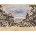 Konstantin A. Korovin (1861-1939), Bühnenbild, Gouache, 1903  Bleistift und Gouache auf